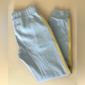 MINI BODEN Sky Blue Joggers w/ Gold Shimmer Stripe, Like New - SZ 11Y